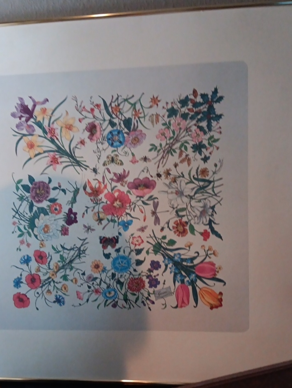 Gucci Floral Botanical Art Print in Pink, Blue, Green and Yellow